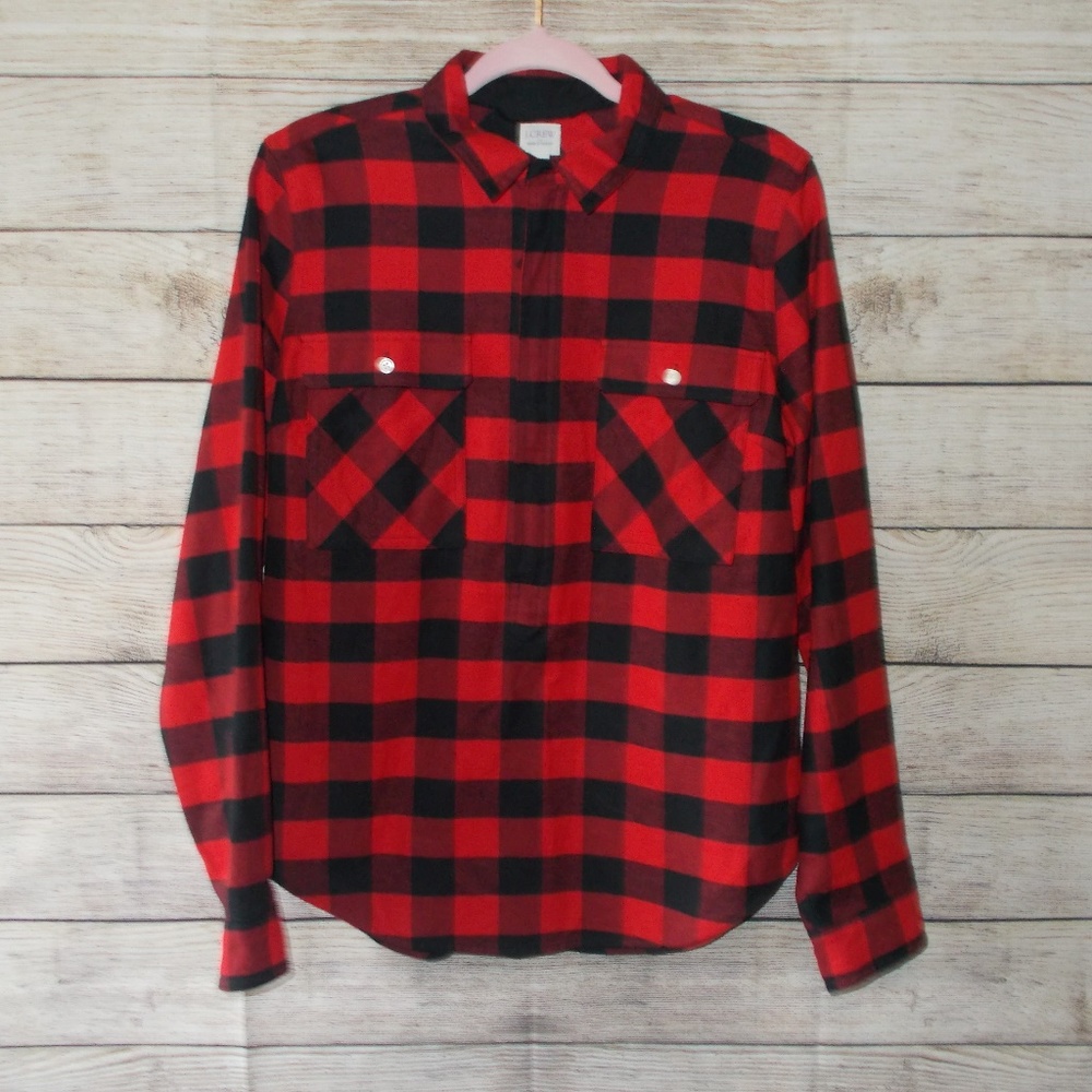 J. Crew Factory Buffalo Check Shirt Jacket